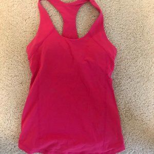 PINK LULULEMON RAZORBACK TANK SIZE 4